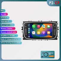 HIZPO Ford/Focus/S-Max/Mondeo 9/GalaxyC-Max Automobilio Radijas Multimedia Vaizdo Grotuvas Navigacija GPS Išmanusis Android 13 BE DVD 2din 2 din 2.5D USB B P2CP 4Core 2G 32G