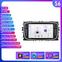 Ossuret 2Din Car Android Multimedia for Ford Focus C S MAX 2008 Mondeo Galaxy Transit connect 2010 Player Touch Screen Intelligent Auto Radio Stereo B S6 8Core 6G 64G AI