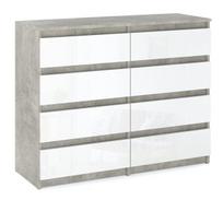 Stalčių Komoda Betono Baltas Blizgesys 120 Cm