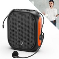 Balso stiprintuvas mokytojui su laidiniu mikrofonu-ausine ir diržu, įkraunama PA sistema, MP3 palaikymas, AUX įvestis, REC mokymui, susirinkimui