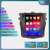 Hizpo Carplay 4G 9,7 colio Tesla Style 2Din Android 13 automobilio radijas, skirtas Toyota Corolla 2006–2013 Intelektualus ekranas Multimedijos vaizdo grotuvas Nav GPS stereo P2CP 4Core 2G 32G AI