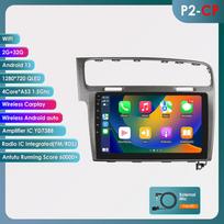 Ossuret Hizpo 10.1 Carplay 4G 2 Din Android 13 Automobilio radijas Volkswagen Golf 7 2013 - 2017 Juoda Pilka Vaizdo grotuvas GPS DSP Išmanusis Autoradio RDS P2CP G 4Core 2G 32G