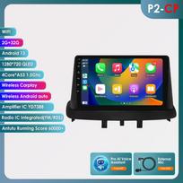 Ossuret 4G 9  Android 12 Automobilio radijo imtuvas GPS, skirtas Renault Megane 3 Fluence 2008 - 2014 Samsung SM3 2Din Carplay Automobilio stereo grotuvas, protinga navigacija P2CP 4Core 2G 32G AI