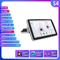 Automobilinis multimedijos grotuvas Hizpo pasukamas 1 DIN Android 13 automobilinis radijas GPS navigacijos grotuvas S4 8Core 4G 32G AI