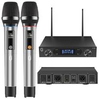 Belaidžiai mikrofonai, Profesionalūs UHF dvigubi mikrofonai namų karaoke, Belaidis dinaminis mikrofonų sistemos rinkinys, Mikrofonų sistemos