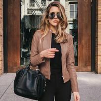 KOSY Winter Clothes Women PU Leather Jackets Solid Color Short Coat Fashion Spring Autumn Female Jacket Slim Coats Woman Outwear S chaki