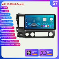 „Autoradio 2Din Android 12“ automobilio radijas, skirtas „Honda Civic 2006–2011“ daugialypės terpės vaizdo grotuvas GPS navigacija RDS 4G „Carplay“ galvos blokas DAB išmanusis ekranas S7 8Core 6G 128G