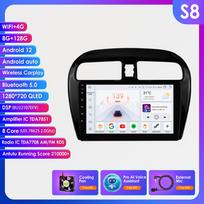 Hizpo „Carplay 4G 2Din Android 13“ automobilio radijas, skirtas „Mitsubishi Mirage 2012–2023 Space Star“, skirtas „Dodge Attitude“ daugialypės terpės vaizdo grotuvo išmanusiam ekranui S8 8Core 8G 128G AI