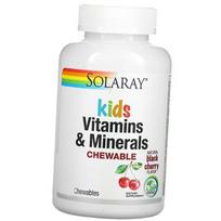 Vaikiški vitaminai, Vaikų vitaminai ir mineralai, Solaray (36411009) 120tab Cherry