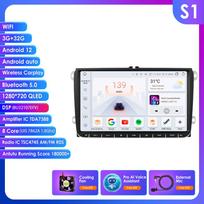 Ossuret Carplay 4G 9 colių 2Din Android 13 Automobilio multimedijos grotuvas Volkswagen Skoda Octavia Golf 5 6 Touran Passat Polo Jetta Išmanusis Autoradio S1 8Core 3G 32G AI