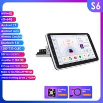 Automobilinis multimedijos grotuvas Hizpo pasukamas 1 DIN Android 13 automobilinis radijas GPS navigacijos grotuvas S6 8Core 6G 64G