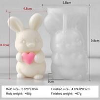 3D Easter Bunny Silicone Mold Handmade Aroma Candle Plaster Resin Decoration Molds Cartoon Rabbit Soap Candle Making Supplies