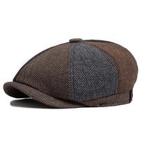 Vyriška retro silkės rašto kepurė-beretas - Rudens/Žiemos laisvalaikio snapelis vidutinio amžiaus ir vyresniems Adjustable įvairiaspalvis