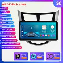 „Android 12“ automobilinis radijas, skirtas „Hyundai Solaris Verna Accent 1“, 2010–2016 m. „Intelligent Screen Multimedia Video Player Navigation GPS 2Din 4G DSP Head Unit“ S6 8Core 6G 64G AI