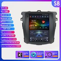Hizpo Carplay 4G 9,7 colio Tesla Style 2Din Android 13 automobilio radijas, skirtas Toyota Corolla 2006–2013 Intelektualus ekranas Multimedijos vaizdo grotuvas Nav GPS stereo S8 8Core 8G 128G AI