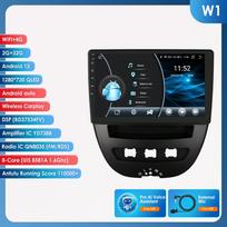 Hizpo Carplay 2din Android Autoradio, skirtas Peugeot 2005 Toyota Aygo 2014 Citroen C1 Car Radio Multimedia Video Player GPS Nav Carplay Auto 4G BT RDS DVR W1 8Core 2G 32G AI