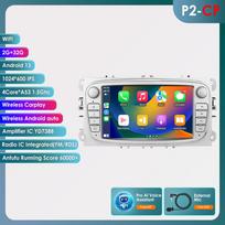 Ossuret Android Išmanusis FM Automobilio Radijas Ford Focus 2007 Mondeo S-max C MAX Kuga Galaxy Fiesta Transit Fusion Connect Autoradio Multimedia Carplay S P2CP 4Core 2G 32G AI