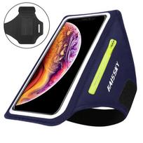 HAISSKY Bėgimo Sportiniai Antrankiai iPhone 17 16 15 14 13 Pro Max 15 Plus 16e 17 Air Samsung S25Ultra Užtrauktuku Kišenė Rankinė Maišelis mėlyna