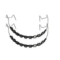 1 pora madingų breketų Spalvingas laikinas dantų papuošalas su metaliniais vielutėmis Metalinis laikiklis Ortodontinės ligatūros High Quality juoda