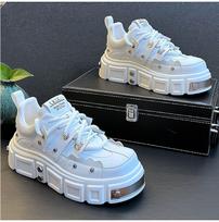 Vyriški Madingi Didelių Galvų Stori Padai Derby Batai Madingi Kniedės Universalūs Laisvalaikio Batai Punk Suvarstomi Riedlenčių Batai Zapatillas Hombre 39 balta