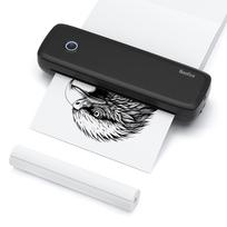 „Bisofice A4“ nešiojamas terminio perdavimo spausdintuvas belaidis ir USB jungtis Prijunkite prie mobiliojo kompiuterio juoda