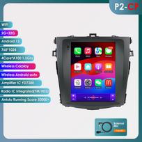 Hizpo Carplay 4G 9,7 colio Tesla Style 2Din Android 13 automobilio radijas, skirtas Toyota Corolla 2006–2013 Intelektualus ekranas Multimedijos vaizdo grotuvas Nav GPS stereo P2CP 4Core 2G 32G