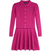 Polo Ralph Lauren Vaikams Suknelės Rinkinys Medvilninė Polo Apykaklė Sagomis Segamas Marškinėlis Sijonas Vaikų Suknelės Rinkinys CWPO2STG2U20027-650 XL