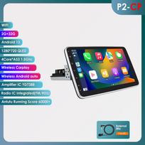 Automobilinis radijas Ossuret 1Din 10 colių jutiklinis ekranas 360° pasukamas Android 13 GPS P2CP 4Core 2G 32G