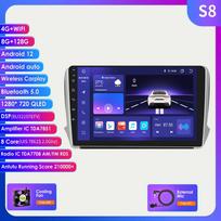 Carplay 2 Din Android 12 Car Multimedia Player Peugeot 208 2008 Series 2012-2018 Navigation GPS AutoRadio Stereo DSP BT SWC DVR kamera Bluetooth DAB S8 8Core 8G 128G