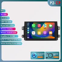 Hizpo Carplay 4G 9'' 6G+128G 2din Android Automobilinis Radijas Suzuki SX4 2006-2013 Fiat Sedici 2005-2014 Multimedia Vaizdo Grotuvas Išmanus Ekranas P2CP 4Core 2G 32G AI