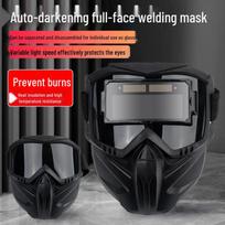 Auto Light-Adjusting Full-Face Welding Mask with Anti-Glare, Anti-Burn, Breathable Design, Heat Insulation, and Eye Protection.