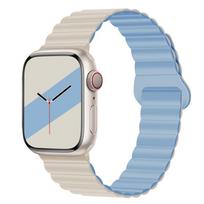 Suderinamas silikoninis magnetinis dirželis Apple Watch Series 8/9 ir S10 46mm compatible with 42mm/44mm/45mm/49mm white