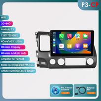 Ossuret  Autoradio 2Din Android 13 Car Radio for Honda Civic 2006 - 2011 Multimedia Video Player GPS Navigation RDS 4G Carplay Head Unit  Bluetooth FM P3CP 4Core 2G 64G AI