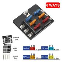 32V 100A M5 Stud With LED Indicator Light Fuse Box Holder For Auto Car Boat Marine 6 Ways