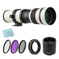 Fotoaparato MF Super Telephoto Zoom objektyvas F/8.3-16 420-800mm T tvirtinimas + UV/CPL/FLD filtrų rinkinys +2X balta