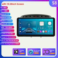 9 colių Android Auto Carplay, skirtas Peugeot 408, skirtas Peugeot 308 308SW Automobilinis radijas Multimedijos vaizdo grotuvas GPS navigacija Juodas rėmas pilkas išmanusis ekranas S8 8Core 8G 128G AI