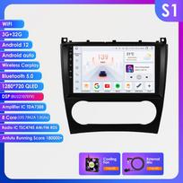 Hizpo 9 colių Carplay 4G 2Din Android 13 automobilių radijas, skirtas Mercedes Benz CLC W203 C-Class C180 C200 CLK200 CLK W209 Intelektualus ekranas vaizdo grotuvas GPS DSP S1 8Core 3G 32G