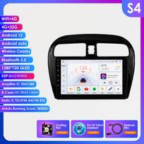 Hizpo „Carplay 4G 2Din Android 13“ automobilio radijas, skirtas „Mitsubishi Mirage 2012–2023 Space Star“, skirtas „Dodge Attitude“ daugialypės terpės vaizdo grotuvo išmanusiam ekranui S4 8Core 4G 32G AI