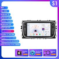 Ossuret 2Din Car Android Multimedia for Ford Focus C S MAX 2008 Mondeo Galaxy Transit connect 2010 Player Touch Screen Intelligent Auto Radio Stereo B S1 8Core 3G 32G AI