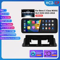 Ossuret 10.25  Carplay Android Auto išmanioji automobilio sistemos radijas Mercedes Benz C-Class W205 NTG 5.0 2015-2018 multimedia GPS ekranui Bluetooth RDS HC2 2G 32G AI