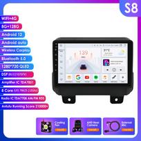 2 din Android Autoradio, skirtas JEEP Wrangler JL 2018 2019 2020 2021 Gladiator Car Radio Multimedijos vaizdo grotuvas GPS Navi Carplay 4G išmanusis ekranas S5 8Core 4G 64G AI