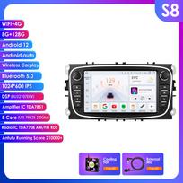 Ossuret 2Din Car Android Multimedia for Ford Focus C S MAX 2008 Mondeo Galaxy Transit connect 2010 Player Touch Screen Intelligent Auto Radio Stereo B S8 8Core 8G 128G