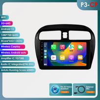 Hizpo „Carplay 4G 2Din Android 13“ automobilio radijas, skirtas „Mitsubishi Mirage 2012–2023 Space Star“, skirtas „Dodge Attitude“ daugialypės terpės vaizdo grotuvo išmanusiam ekranui P3CP 4Core 2G 64G AI