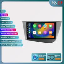 Hizpo Carplay 4G 9'' 6+128 2 din Android automobilinis radijas, skirtas Seat Leon 2 MK2 2005-2012 Carplay 4G daugialypės terpės vaizdo grotuvas Pažangus ekranas Autoradio Audio P2CP 4Core 2G 32G AI