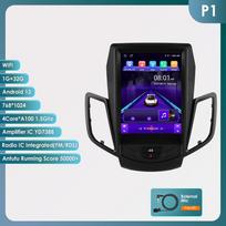 9,7 colių QLED ekranas 2 din Android automobilio radijo daugialypės terpės vaizdo grotuvas, skirtas Ford Fiesta 2009–2017 GPS Navi Carplay Auto 4G LTE RDS AI išmanusis ekranas P1 4Core 1G 32G