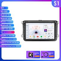 Ossuret 8  2 Din multimedijos grotuvas Volkswagen Golf 5 Transporter VW Passat B6 Polo Jetta Skoda Seat automobiliams, su Android 13, išmaniuoju Carplay, automobilio radijo imtuvu, GPS S1 8Core 3G 32G
