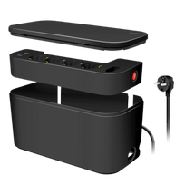 LogiLink Kabelbox m. 5-fach-Steckdosenleiste USB/Schuko sch (LPS282U)
