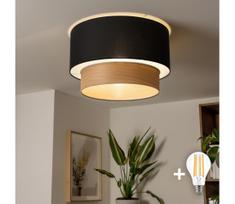 Brilagi - LED prigludęs šviestuvas CERIA 1xE27/40W/230V Ø 50 cm juoda/smėlio spalva