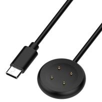 Juodas laikrodžio įkroviklis, skirtas „Watch 2“ su USB-C prievadu