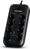 Apsaugos nuo viršįtampių blokas - CYBERPOWER - P0820SUF0-DE - 8 Schuko lizdai - 2 USB prievadai - Juoda